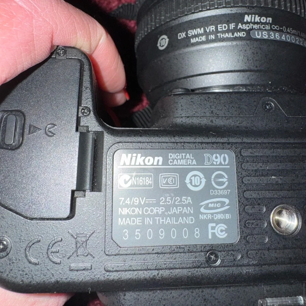 Nikon Black Digital SLR Camera with Yellow Accent Strap D90